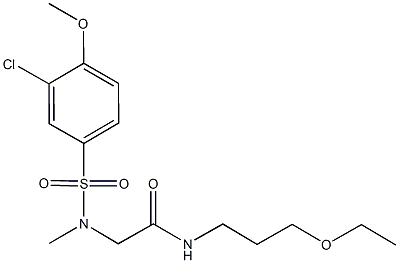 2-[[(3-chloro-4-methoxyphenyl)sulfonyl](methyl)amino]-N-(3-ethoxypropyl)acetamide Struktur