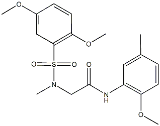 2-[[(2,5-dimethoxyphenyl)sulfonyl](methyl)amino]-N-(2-methoxy-5-methylphenyl)acetamide Struktur