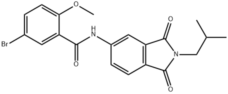 5-bromo-N-(2-isobutyl-1,3-dioxo-2,3-dihydro-1H-isoindol-5-yl)-2-methoxybenzamide Struktur