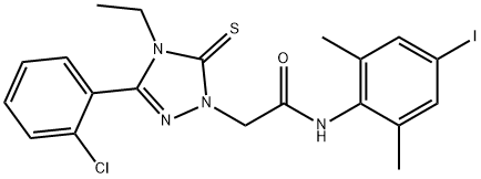 2-[3-(2-chlorophenyl)-4-ethyl-5-thioxo-4,5-dihydro-1H-1,2,4-triazol-1-yl]-N-(4-iodo-2,6-dimethylphenyl)acetamide Struktur