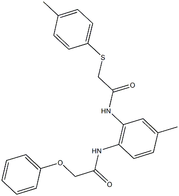 N-{5-methyl-2-[(phenoxyacetyl)amino]phenyl}-2-[(4-methylphenyl)thio]acetamide Struktur