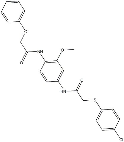 2-[(4-chlorophenyl)thio]-N-{3-methoxy-4-[(phenoxyacetyl)amino]phenyl}acetamide Struktur