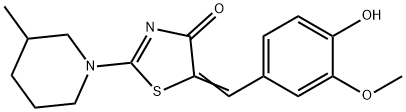 5-(4-hydroxy-3-methoxybenzylidene)-2-(3-methyl-1-piperidinyl)-1,3-thiazol-4(5H)-one Struktur