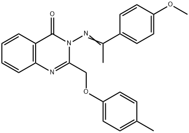 3-{[1-(4-methoxyphenyl)ethylidene]amino}-2-[(4-methylphenoxy)methyl]-4(3H)-quinazolinone Struktur