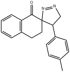 4'-(4-methylphenyl)-3,4,4',5'-tetrahydrospiro[naphthalene-2,3'-(3'H)-pyrazole]-1(2H)-one Struktur