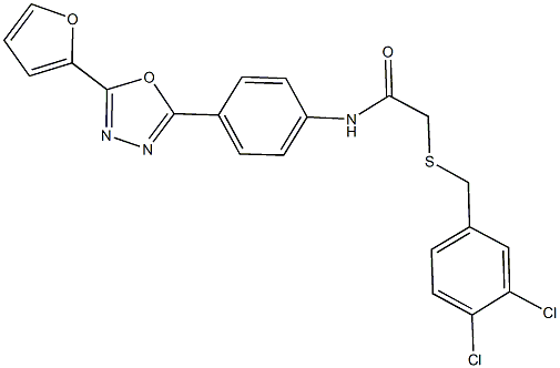 2-[(3,4-dichlorobenzyl)sulfanyl]-N-{4-[5-(2-furyl)-1,3,4-oxadiazol-2-yl]phenyl}acetamide Struktur