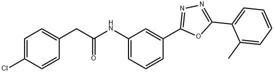 2-(4-chlorophenyl)-N-{3-[5-(2-methylphenyl)-1,3,4-oxadiazol-2-yl]phenyl}acetamide Struktur