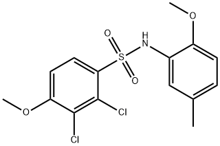 2,3-dichloro-4-methoxy-N-(2-methoxy-5-methylphenyl)benzenesulfonamide Struktur