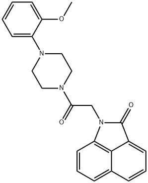 1-{2-[4-(2-methoxyphenyl)-1-piperazinyl]-2-oxoethyl}benzo[cd]indol-2(1H)-one Struktur