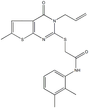 2-[(3-allyl-6-methyl-4-oxo-3,4-dihydrothieno[2,3-d]pyrimidin-2-yl)thio]-N-(2,3-dimethylphenyl)acetamide Struktur