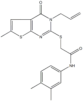 2-[(3-allyl-6-methyl-4-oxo-3,4-dihydrothieno[2,3-d]pyrimidin-2-yl)thio]-N-(3,4-dimethylphenyl)acetamide Struktur