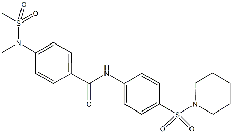 4-[methyl(methylsulfonyl)amino]-N-[4-(1-piperidinylsulfonyl)phenyl]benzamide Struktur