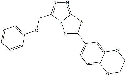 [6-(2,3-dihydro-1,4-benzodioxin-6-yl)[1,2,4]triazolo[3,4-b][1,3,4]thiadiazol-3-yl]methyl phenyl ether Struktur