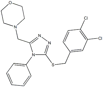 3,4-dichlorobenzyl 5-(4-morpholinylmethyl)-4-phenyl-4H-1,2,4-triazol-3-yl sulfide Struktur