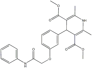 dimethyl 4-[3-(2-anilino-2-oxoethoxy)phenyl]-2,6-dimethyl-1,4-dihydro-3,5-pyridinedicarboxylate Struktur