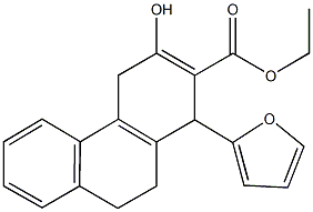 ethyl 1-(2-furyl)-3-hydroxy-1,4,9,10-tetrahydro-2-phenanthrenecarboxylate Struktur