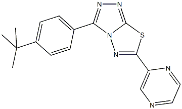 3-(4-tert-butylphenyl)-6-(2-pyrazinyl)[1,2,4]triazolo[3,4-b][1,3,4]thiadiazole Struktur