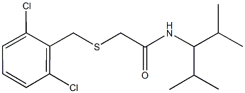 2-[(2,6-dichlorobenzyl)sulfanyl]-N-(1-isopropyl-2-methylpropyl)acetamide Struktur