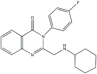 2-[(cyclohexylamino)methyl]-3-(4-fluorophenyl)-4(3H)-quinazolinone Struktur