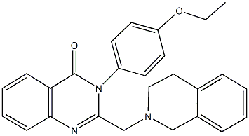 2-(3,4-dihydro-2(1H)-isoquinolinylmethyl)-3-(4-ethoxyphenyl)-4(3H)-quinazolinone Struktur