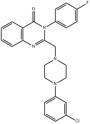 2-{[4-(3-chlorophenyl)-1-piperazinyl]methyl}-3-(4-fluorophenyl)-4(3H)-quinazolinone Struktur