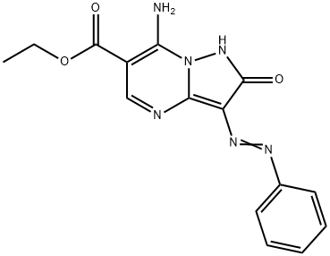 ethyl 7-amino-2-oxo-3-(phenyldiazenyl)-1,2-dihydropyrazolo[1,5-a]pyrimidine-6-carboxylate Struktur