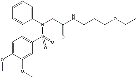 2-{[(3,4-dimethoxyphenyl)sulfonyl]anilino}-N-(3-ethoxypropyl)acetamide Struktur