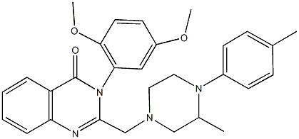 3-(2,5-dimethoxyphenyl)-2-{[3-methyl-4-(4-methylphenyl)-1-piperazinyl]methyl}-4(3H)-quinazolinone Struktur