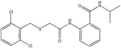 2-({[(2,6-dichlorobenzyl)sulfanyl]acetyl}amino)-N-isopropylbenzamide Struktur