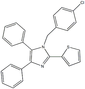 1-(4-chlorobenzyl)-4,5-diphenyl-2-(2-thienyl)-1H-imidazole Struktur