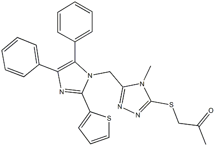 1-[(5-{[4,5-diphenyl-2-(2-thienyl)-1H-imidazol-1-yl]methyl}-4-methyl-4H-1,2,4-triazol-3-yl)sulfanyl]acetone Struktur