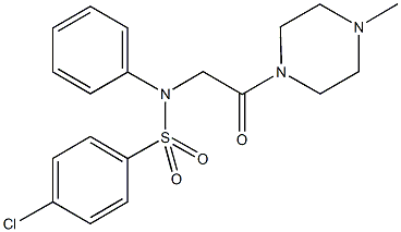 4-chloro-N-[2-(4-methyl-1-piperazinyl)-2-oxoethyl]-N-phenylbenzenesulfonamide Struktur