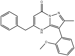 5-benzyl-3-(2-methoxyphenyl)-2-methylpyrazolo[1,5-a]pyrimidin-7(4H)-one Struktur