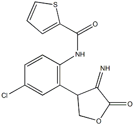 N-[4-chloro-2-(4-imino-5-oxotetrahydro-3-furanyl)phenyl]-2-thiophenecarboxamide Struktur