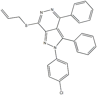 allyl 2-(4-chlorophenyl)-3,4-diphenyl-2H-pyrazolo[3,4-d]pyridazin-7-yl sulfide Struktur