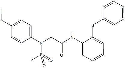 2-[4-ethyl(methylsulfonyl)anilino]-N-[2-(phenylsulfanyl)phenyl]acetamide Struktur