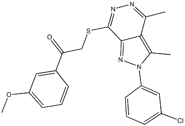 2-{[2-(3-chlorophenyl)-3,4-dimethyl-2H-pyrazolo[3,4-d]pyridazin-7-yl]sulfanyl}-1-(3-methoxyphenyl)ethanone Struktur