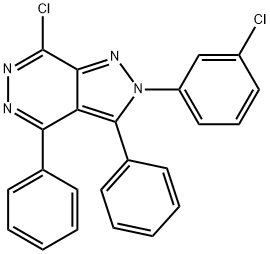 7-chloro-2-(3-chlorophenyl)-3,4-diphenyl-2H-pyrazolo[3,4-d]pyridazine Struktur