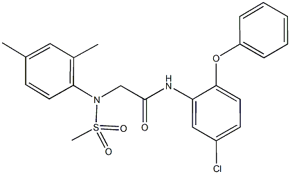 N-(5-chloro-2-phenoxyphenyl)-2-[2,4-dimethyl(methylsulfonyl)anilino]acetamide Struktur