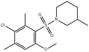 4-chloro-3,5-dimethyl-2-[(3-methyl-1-piperidinyl)sulfonyl]phenyl methyl ether Struktur