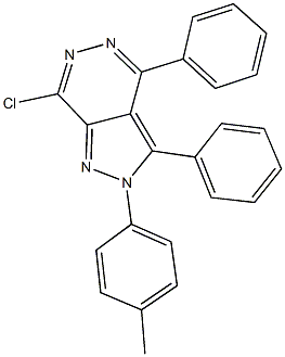 7-chloro-2-(4-methylphenyl)-3,4-diphenyl-2H-pyrazolo[3,4-d]pyridazine Struktur