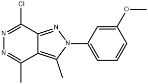 7-chloro-2-(3-methoxyphenyl)-3,4-dimethyl-2H-pyrazolo[3,4-d]pyridazine Struktur