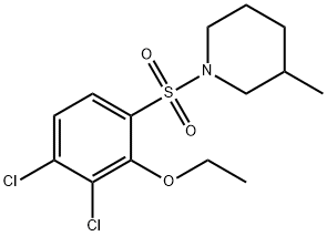 2,3-dichloro-6-[(3-methyl-1-piperidinyl)sulfonyl]phenyl ethyl ether Struktur