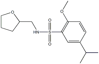 5-isopropyl-2-methoxy-N-(tetrahydro-2-furanylmethyl)benzenesulfonamide Struktur