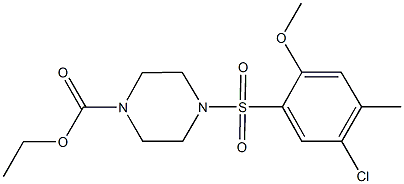 ethyl 4-[(5-chloro-2-methoxy-4-methylphenyl)sulfonyl]-1-piperazinecarboxylate Struktur