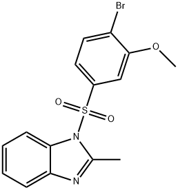 2-bromo-5-[(2-methyl-1H-benzimidazol-1-yl)sulfonyl]phenyl methyl ether Struktur