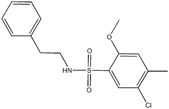 5-chloro-2-methoxy-4-methyl-N-(2-phenylethyl)benzenesulfonamide Struktur