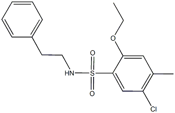 5-chloro-2-ethoxy-4-methyl-N-(2-phenylethyl)benzenesulfonamide Struktur