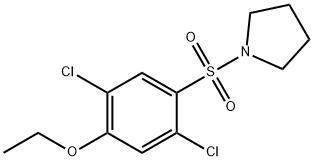 2,5-dichloro-4-(1-pyrrolidinylsulfonyl)phenyl ethyl ether Struktur