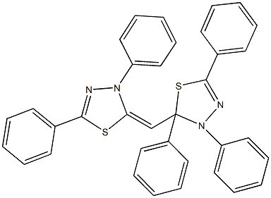 2-[(3,5-diphenyl-1,3,4-thiadiazol-2(3H)-ylidene)methyl]-2,3,5-triphenyl-2,3-dihydro-1,3,4-thiadiazole Struktur